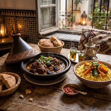 Tajine de poulet aux olives et citron confit mijoté à Nice — Restaurant Le Délice d'Amal