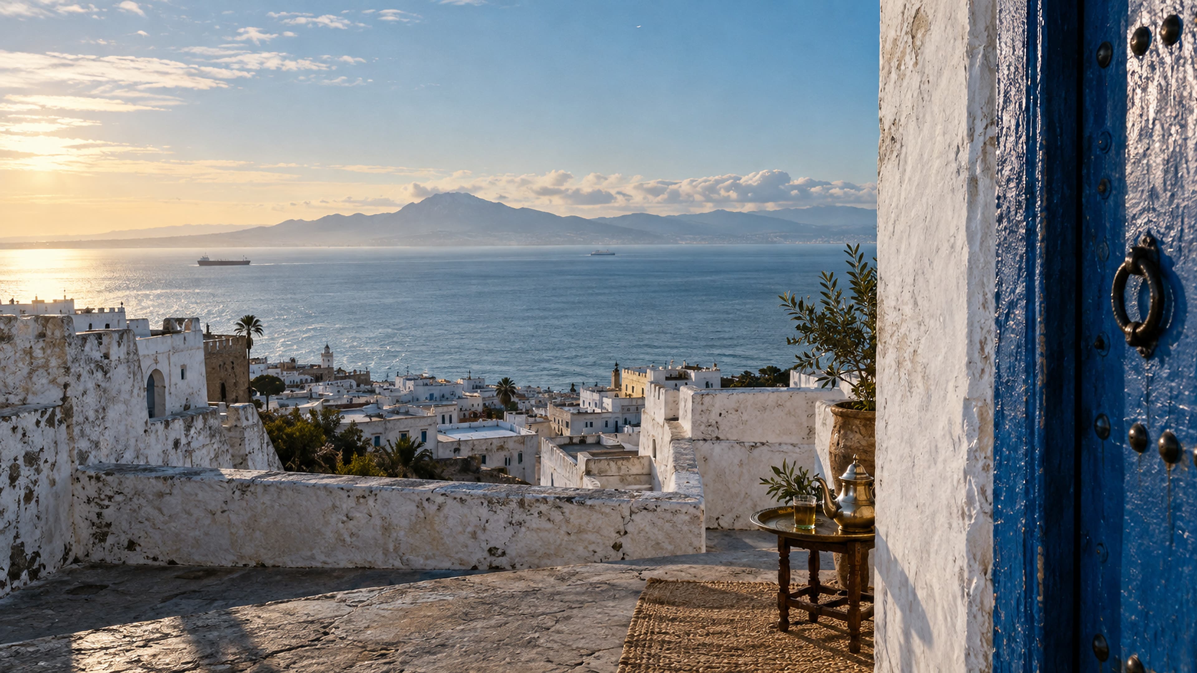 Tangier and the Strait seen from the Kasbah